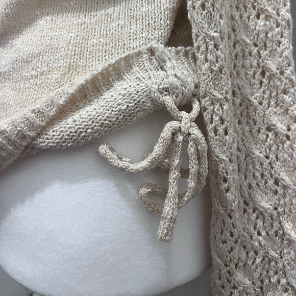 Off White Knitted Off Shoulder Sweater - Picture 3 of 5